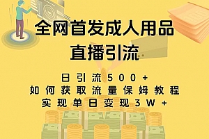 (8193期)最新全网独创首发,成人用品直播引流获客暴力玩法,单日变现3w保姆级教程